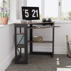 41 in Corner Computer Desk with Storage Shelves & Charging Station, Gamer Desk, Modern Computer Desk for Home Office Workstation