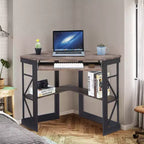 41 in Corner Computer Desk with Storage Shelves & Charging Station, Gamer Desk, Modern Computer Desk for Home Office Workstation