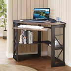 41 in Corner Computer Desk with Storage Shelves & Charging Station, Gamer Desk, Modern Computer Desk for Home Office Workstation