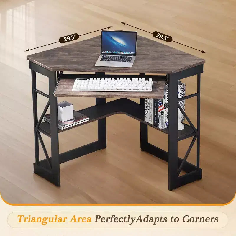 41 in Corner Computer Desk with Storage Shelves & Charging Station, Gamer Desk, Modern Computer Desk for Home Office Workstation