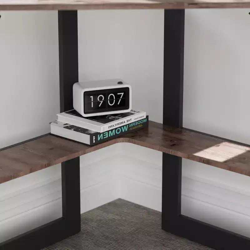 41 in Corner Computer Desk with Storage Shelves & Charging Station, Gamer Desk, Modern Computer Desk for Home Office Workstation