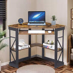 VECELO 41 in Corner Computer Desk with Storage Shelves & Charging Station, Gamer Desk, Modern Computer Desk for Home Office Workstation