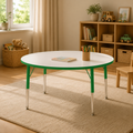 Elementary Height Color Edge Round Table 48 x 48 in Green